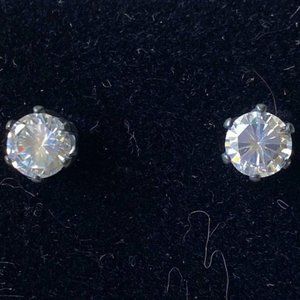 Lovely Round Simulated Diamond Solitaire Earrings | NEW